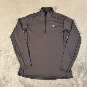 Arc'teryx 1/4 Zip Long Sleeve Shirt Men Black Hiking Running Active Missing Tag